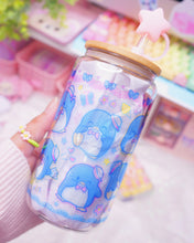Load image into Gallery viewer, Kawaii Penguin Glasscan Cup 16oz [Made to Order]