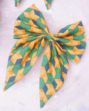 Load image into Gallery viewer, Green Bow Hair Clip