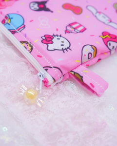 Kawaii Pink Sweet Characters Flat Pouch Bag