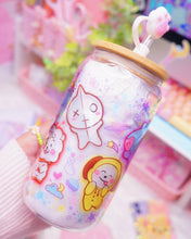 Load image into Gallery viewer, Kawaii KPop Characters Glasscan Cup 16oz [Made to Order]