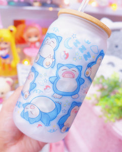 Snorlax Glasscan Cup 16oz [Made to Order]