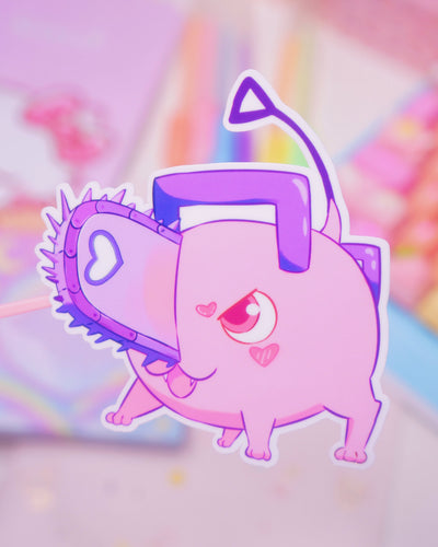 Pink Pochita Sticker