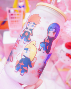 Akatsuki Chibi Characters Glasscan Cup 16oz [Made to Order]