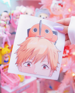 Denj & Pochi Car Peeker Sticker Decal