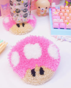 Pink Mushroom Rug Coaster