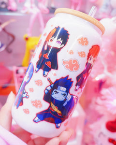 Akatsuki Chibi Characters Glasscan Cup 16oz [Made to Order]