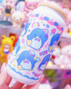 Kawaii Penguin Glasscan Cup 16oz [Made to Order]