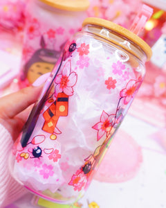Toro&NoFace Cherry Blossoms Glasscan Cup 16oz [Made to Order]