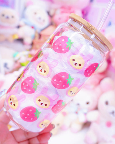 Kuma Strawberry Glass Can 16oz