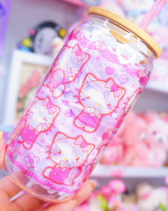 Cute Kitten Glasscan Cup 16oz