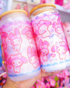 Cute Bunny Glasscan Cup 16oz