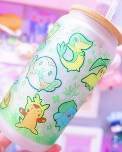 Pokemon Starters Glass Can 16oz  [Made to Order]