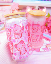 Load image into Gallery viewer, Pink Kuma Sakura Glasscan Cup 16oz [Made to Order]