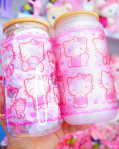 Cute Kitten Glasscan Cup 16oz