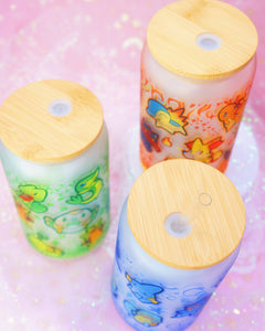 Pokemon Starters Glass Can 16oz  [Made to Order]