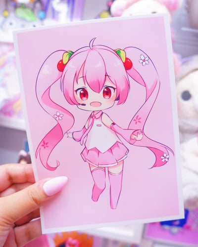 Miku Cherry Blossom Art Print