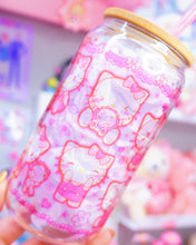 Load image into Gallery viewer, Cute Kitten Glasscan Cup 16oz
