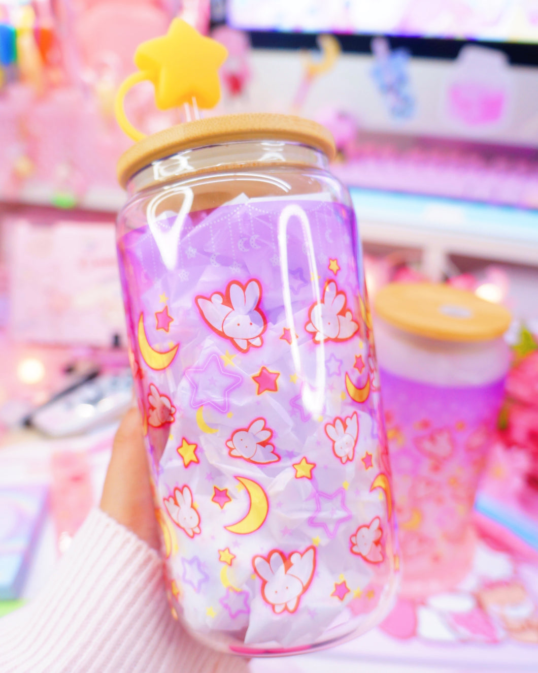 Magical Bunny Glasscan Cup 16oz [Made to Order]