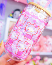 Load image into Gallery viewer, Cute Kitten Glasscan Cup 16oz