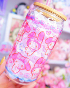 Cute Bunny Glasscan Cup 16oz