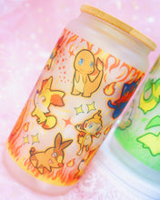 Load image into Gallery viewer, Pokemon Starters Glass Can 16oz  [Made to Order]