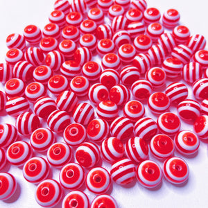 Red Christmas 10mm Beads